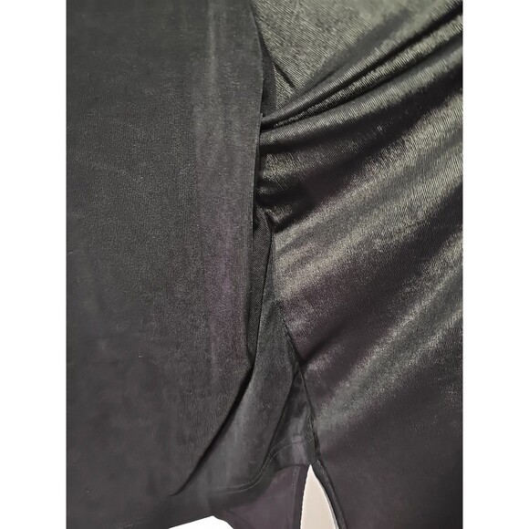 Vtg Black Embroidered 1 Piece Set 90s Womens 3X Plus Floral Jersey Office Career - Picture 4 of 7